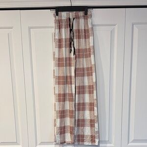 SHEIN Brown Plaid Pajama Pants